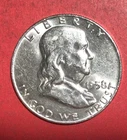 1958D US Franklin SILVER Half Dollar! "Denver Mint"! AU Details! Old US Coin!