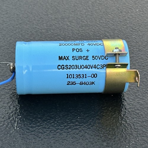 Condensador electrolítico Mallory USA 20000uF 40VDC + abrazadera CGS203U040V4C3PL - Imagen 2 de 5