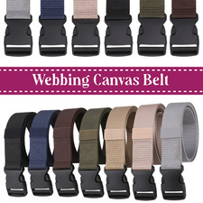 Men Tactical Nylon Canvas Belt with Quick-Release Plastic Buckle Adjustable Belt