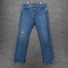 Levis 511 Jeans Mens 34x32 Blue Slim Fit Straight Distressed Denim