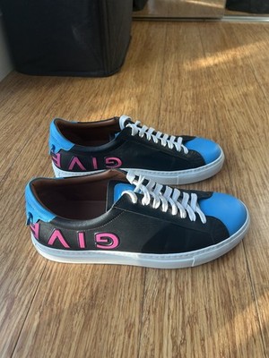 Givenchy Urban Street Low Reverse Logo Black Cyan Sneakers EU 41 US 8 Box