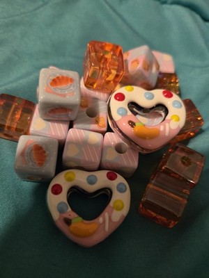 Square Beads For Jewelry And Beaded Pens. Plus A Surprise Bag Of Beads.