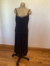 Alex Evenings size 14 navy blue sleeveless with rhinestones dress