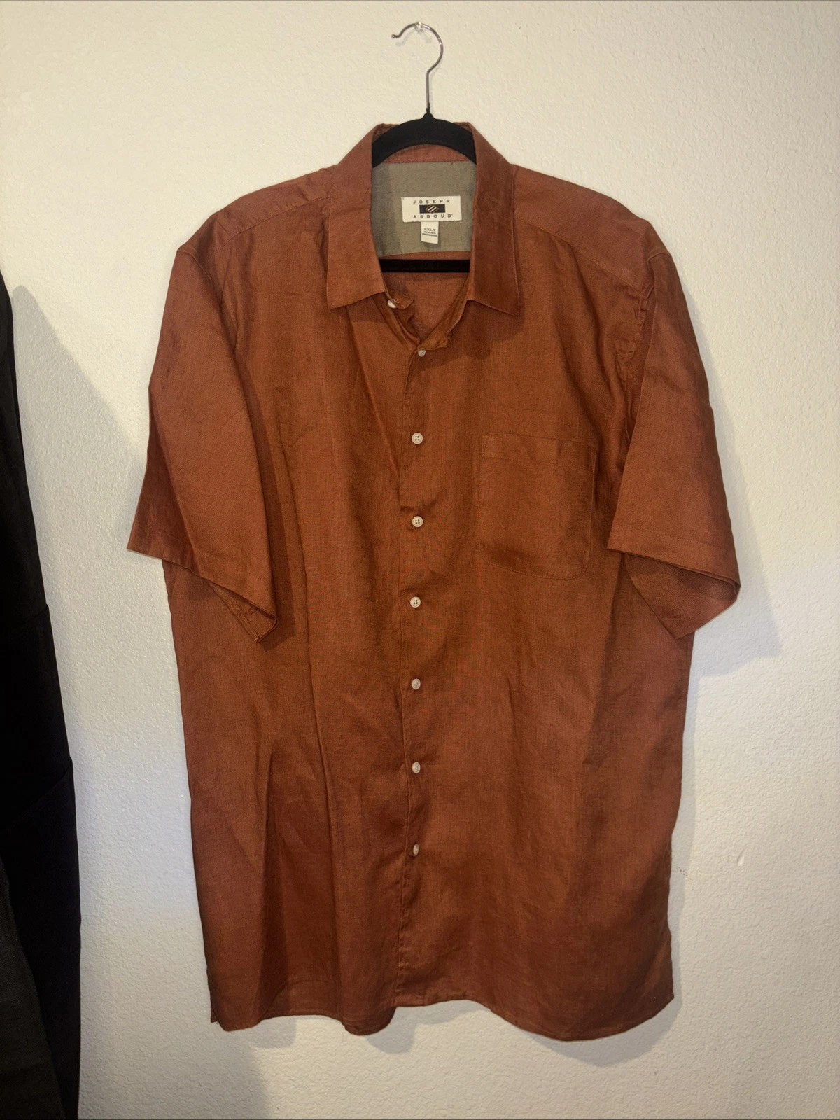 Joseph Abboud Linen Short Sleeve Button Up Shirt Mens XXL 100 % Linen