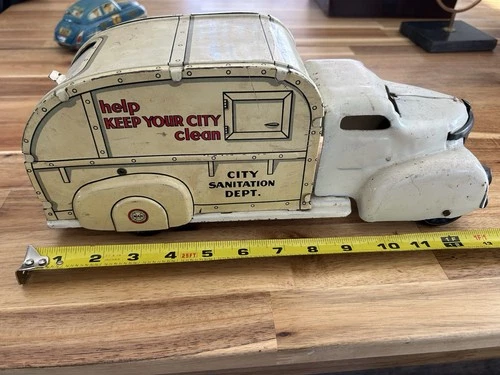 Marx Vintage Tin City Sanitation Dept. Truck Tin Toy for Ages 8-11 Collectible