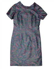 VINTAGE Womens Abstract Pattern Sheath Dress UK 8 Small Multicoloured DV03