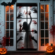 Halloween Door Cover, 79 35Inch Scary Zombie Hands Halloween Door Decorations