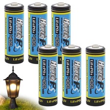 HyperPS 6-Pack 3.2V LiFePo4 14430 14 x 43mm 400mAh Rechargeable 6-Pack