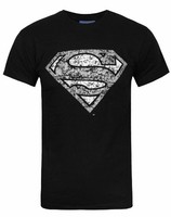 Dc Comics Superman Distressed Logo MäNner Klein KurzäRmeliges T-Shirt