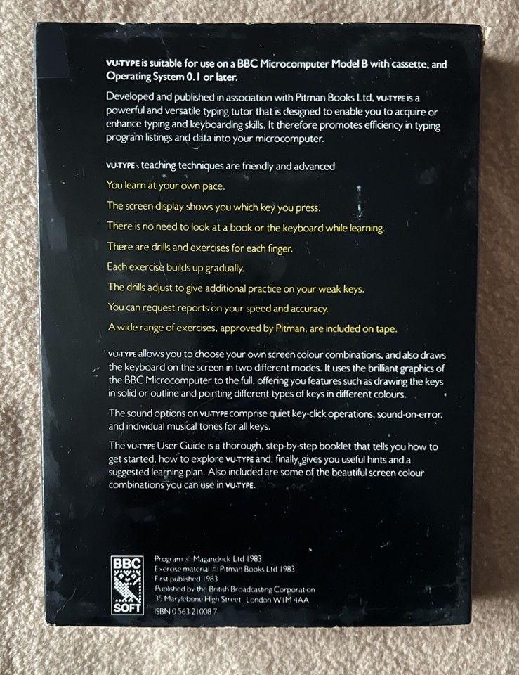 Microcomouter Vu-type typing tutor for the BBC Microcomputer | eBay UK