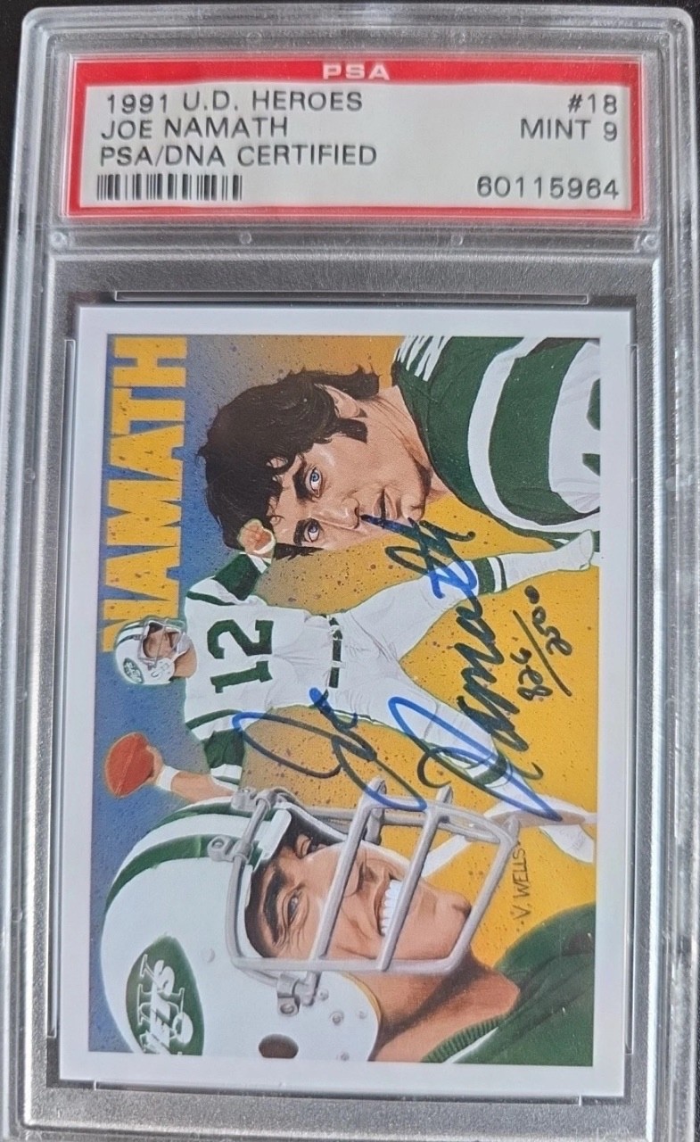 1991 Upper Deck Heroes #18 Joe Namath /2500 PSA 9 New York Jets