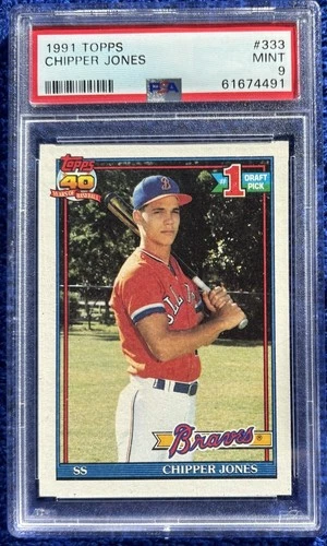 1991 Topps #333 Chipper Jones PSA 9 | HOF RC | Iconic | Braves