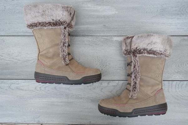 Women Ecco Boots Grey Suede 38