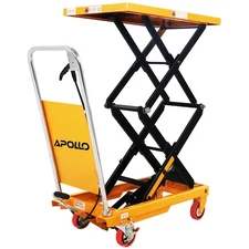 APOLLOLIFT Double Scissor Hydraulic Lift Table Cart Manual Platform 330lbs 43.3"