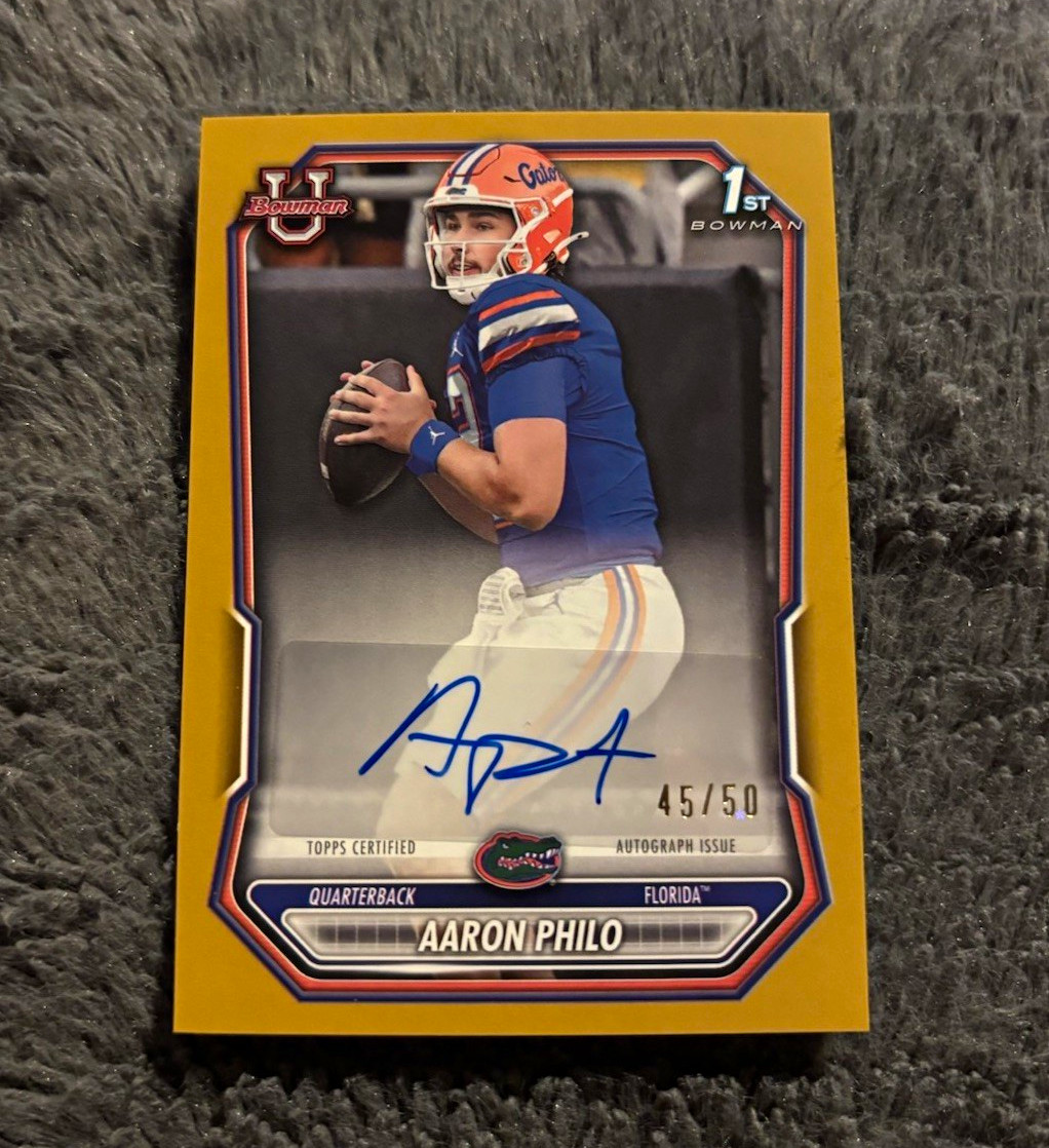 Bowman Football Aaron Philo Florida Gators 1st Bowman Auto /50 BPPA-APH