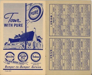 ANTIQUE 1939-40 Auto Expense Record Book "PURE OIL CO." VG