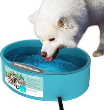 Heated Water Bowl for Dog  Cat, Outdoor Heated Dog Bowl Provides Drinkable