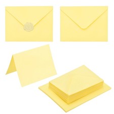 20Pack Light Yellow 5x7 Envelopes, A7 Envelopes with Cards Stickers