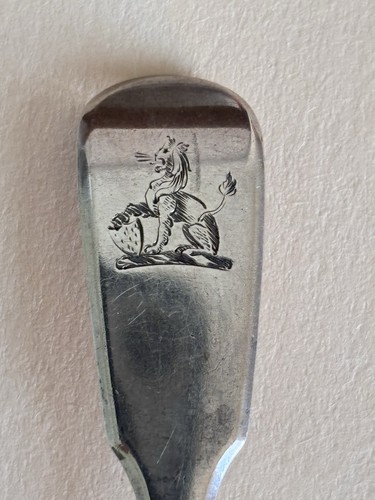 2 Sterling Silver / Gilt Condiment Spoons Eley & Fearn 1821 London Fiddle Handle - Picture 8 of 14