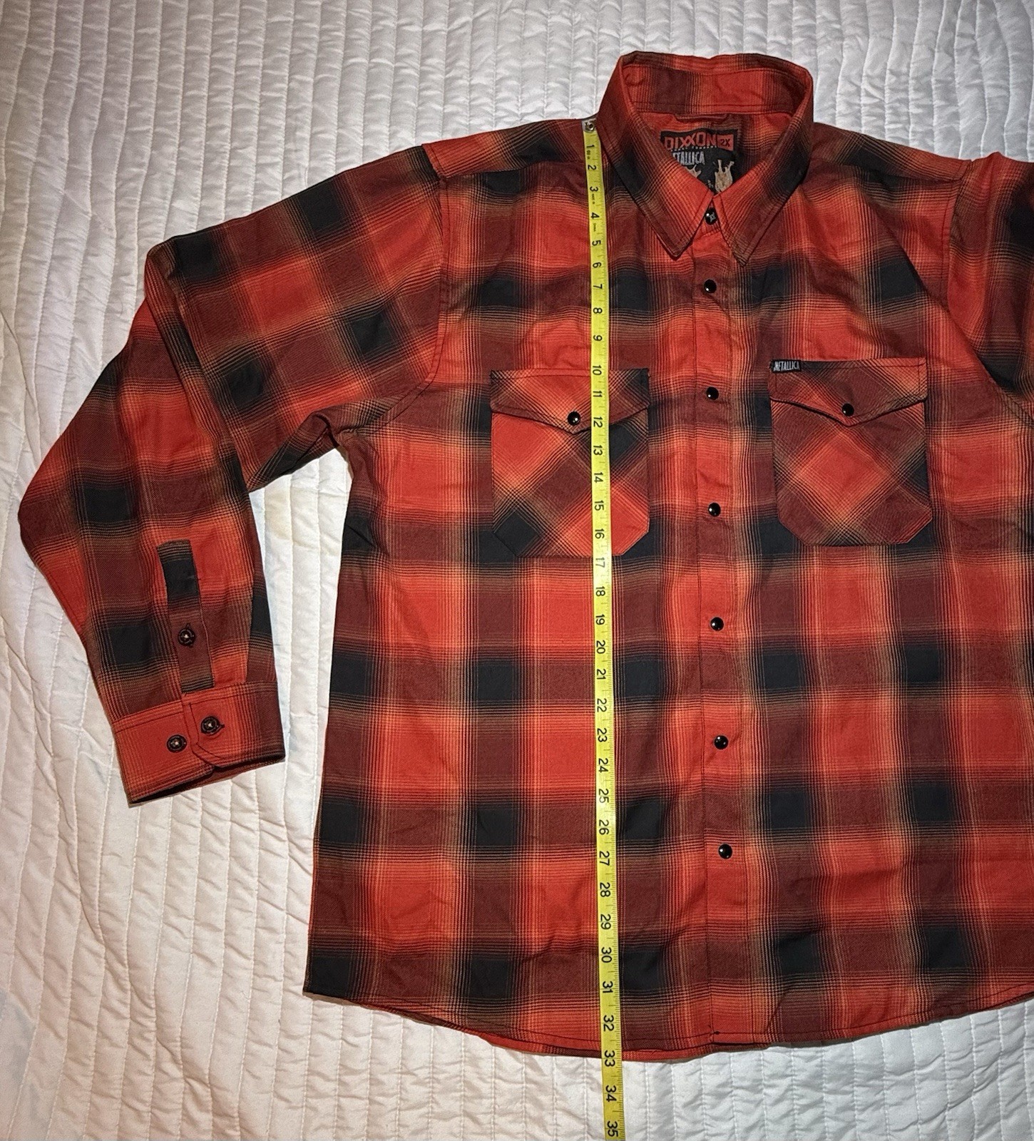 New DIXXON Mens 2X Red METALLICA LOAD Snap Button Long Sleeve Flannel Shirt Rare image 7