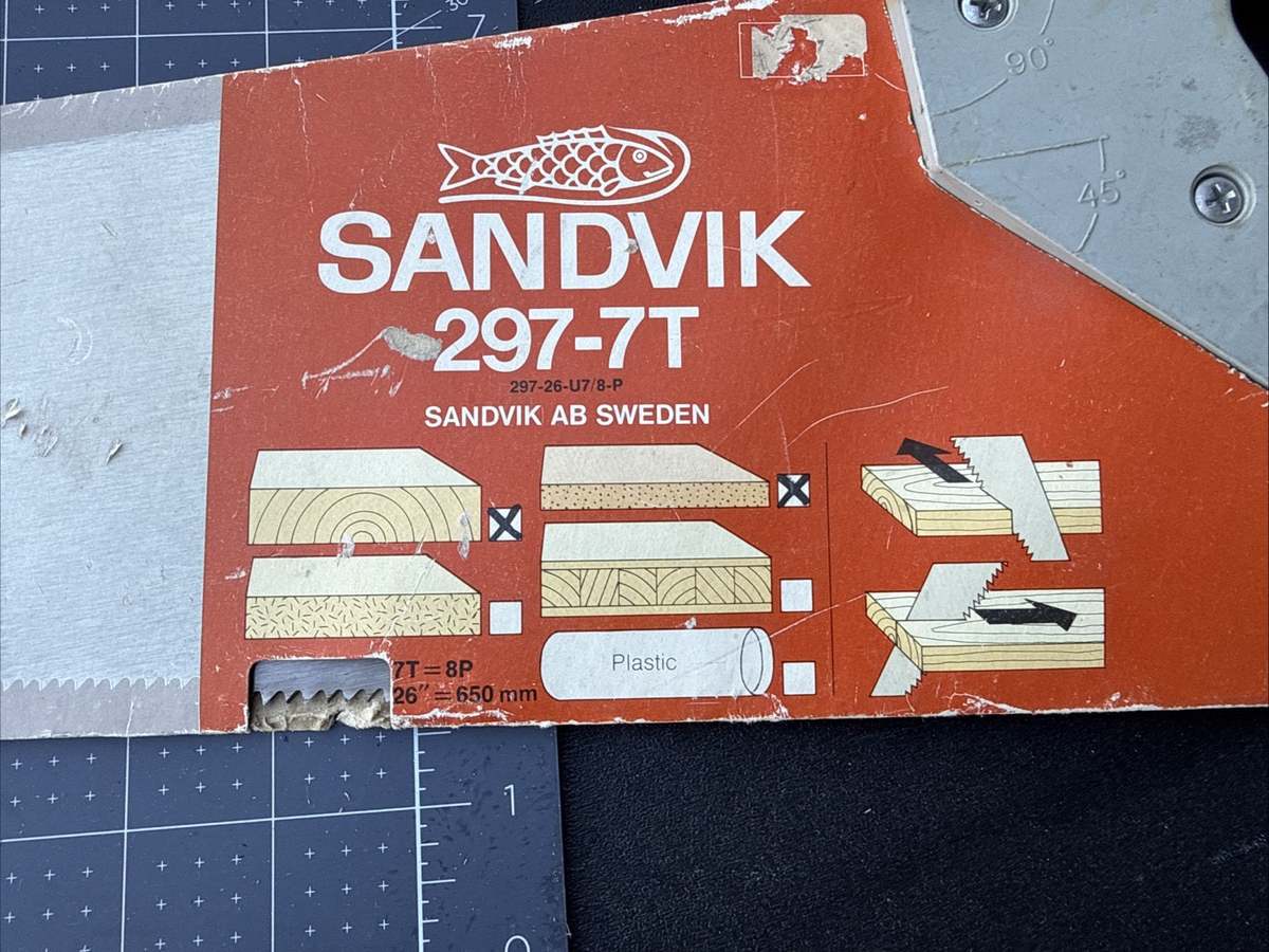 Vintage SANDVIK 297 7T/8P 26” Hand Saw Sweden | eBay