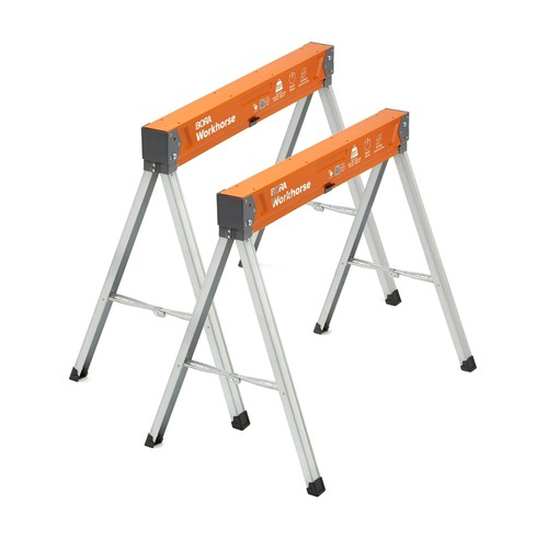 Workhorse XT Saw Horses 2 Pack Folding Heavy Duty Sawhorse Pair with Adjustab...