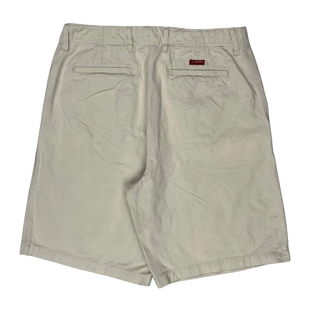 Chaps Denim Chino Shorts - 34W 9L Beige Cotton