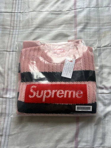 Pull Supreme Loose Gauge Stripe petite boîte taille M