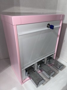 Candy Pink $1 Vend 3 Column Sticker Pokemon Card Vending Machine W/Keys
