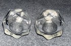 VINTAGE CLEAR GLASS SALT & PEPPER SHAKERS 6 SIDED METAL TOPS JAPAN — photo 5