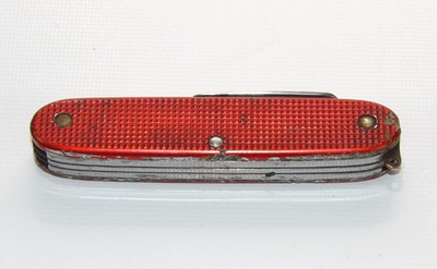 VICTORINOX 1950's Pioneer Farmer Red Alox Swiss Army Knife w/ Old