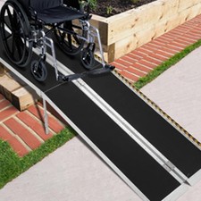 With Legs Heavy Duty Portable Aluminum Folding Ramp Non-Slip Reflective 600lb