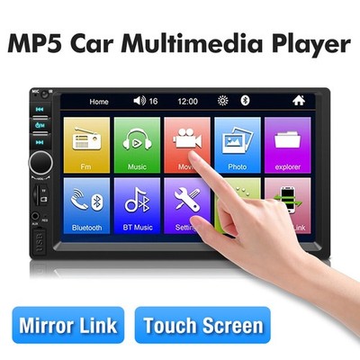 7'' Double DIN Car MP5 Stereo Touch Screen Bluetooth FM USB AUX