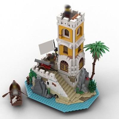 Mocs Bricks Sets Island Minifig Scale Building Toys Set for Pirates 1174 Parts