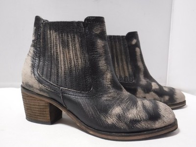 GA3 Women's Black Buff Scratch Roan by Bed Stu Barcelona Chelsea Biker Boots 8