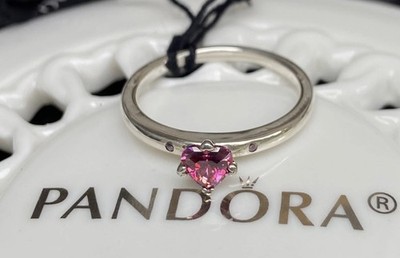 Authentic Pandora Sparkling Red Heart Ring #196574CZRMX