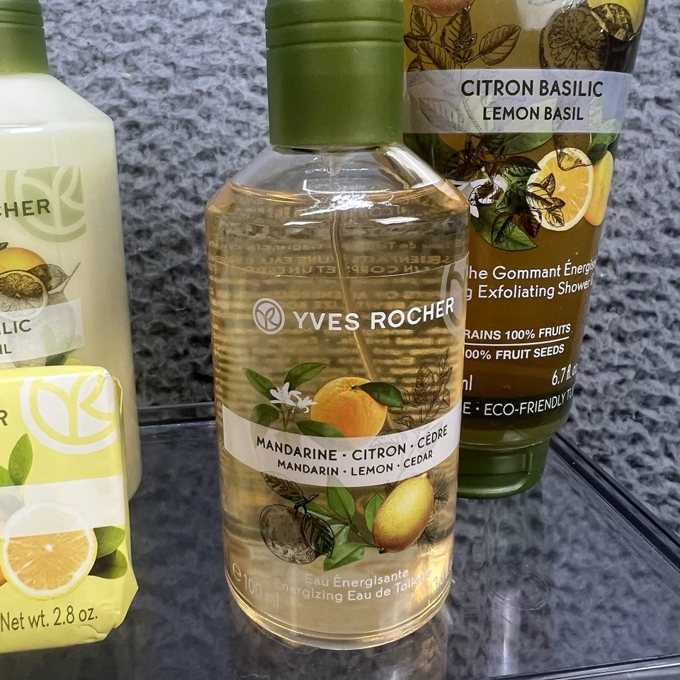 NEW Lot Of 5 Yves Rocher Bath Set Lemon Basil Bath/Shower Gel Lotion Bar Soap - Image 3 of 4