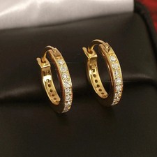 2.00Ct Round Cut Lab-Created Diamond Huggie Hoop Earrings 14k Yellow Gold Plated