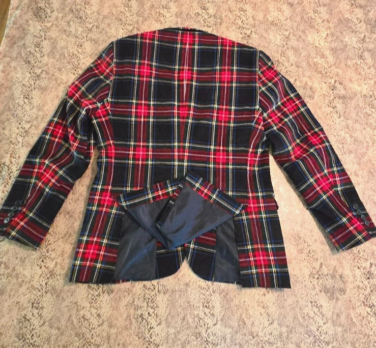 Chaqueta Deportiva US Polo ASSN Madras a Cuadros Talla 38S Algodón Dos Botones Rojo Azul Multi Foto 2 de 4