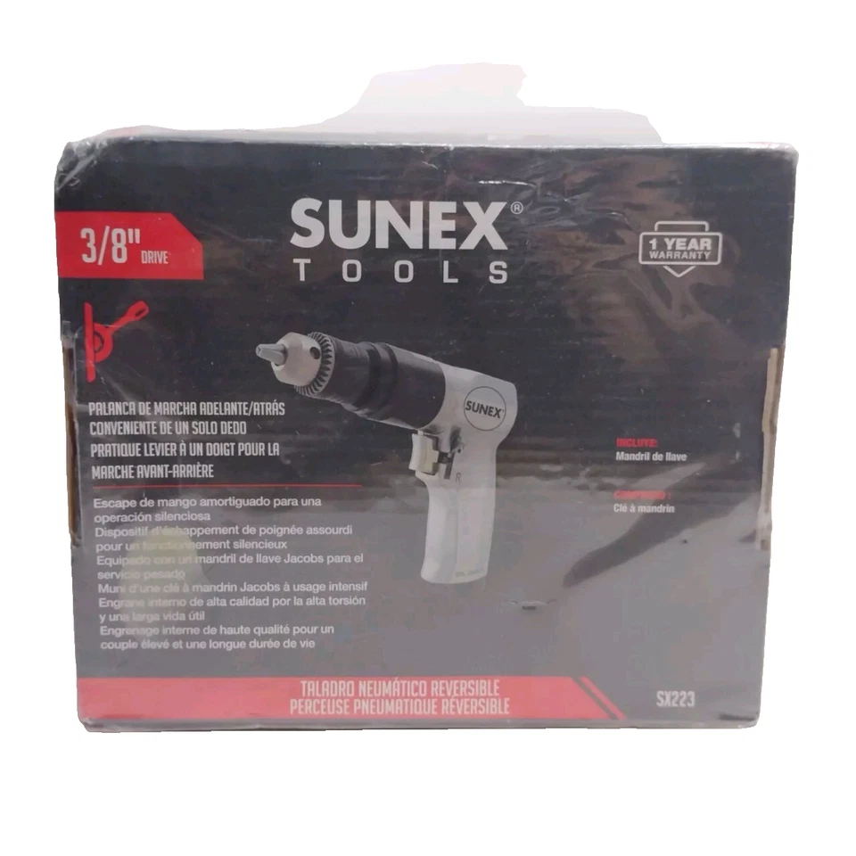 Broca de ar Sunex 223 3/8 polegadas reversível com engrenagem SUNSX223 - Imagem 2 de 3