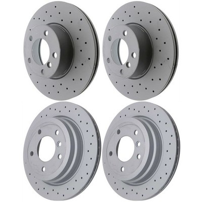 SET-ZCZ34118848417-B Zimmermann 4-Wheel Set Brake Discs Front & Rear RWD for BMW