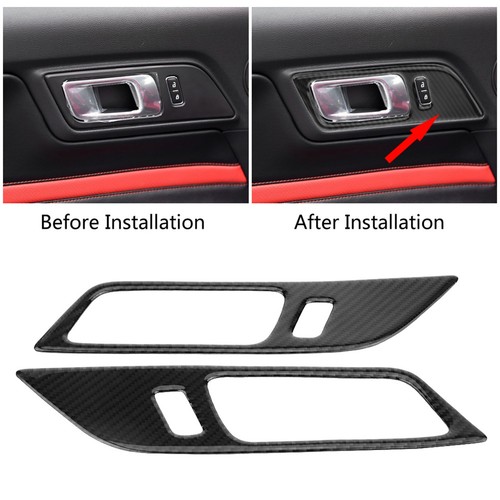 ˘2Pcs Carbon Fiber Car Door Handle Bowl Cover Trim For 2015-2017 - Picture 9 of 12