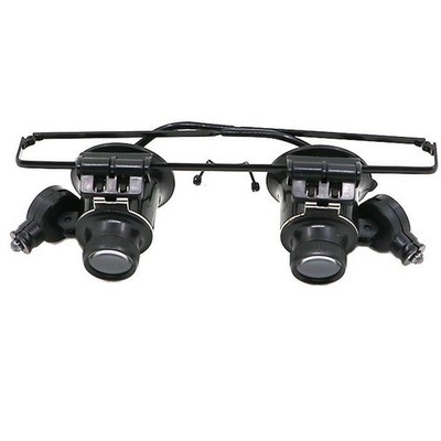 20x Magnifying Eye Magnifier Glasses Loupe Lens Jeweler Watch Repair w/LED Light