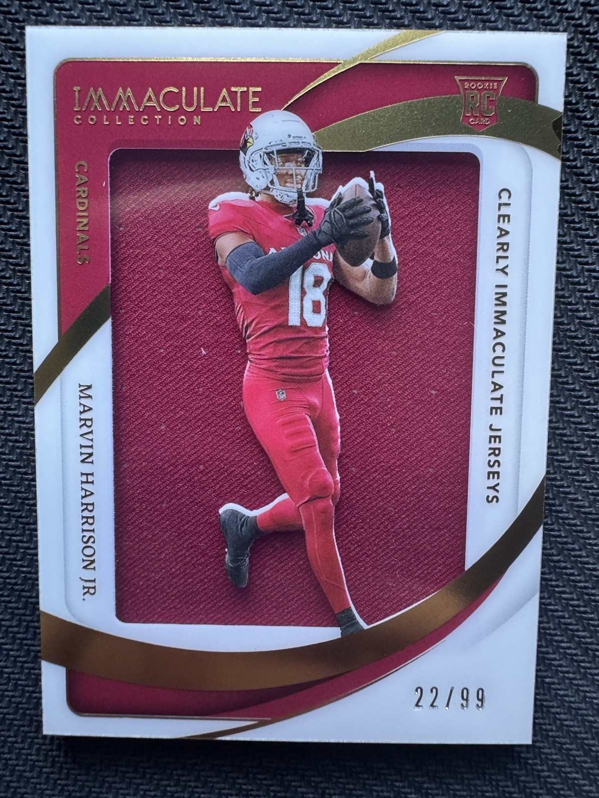 2024 Panini Immaculate Collection Marvin Harrison JR Gold Rookie 22/99 Jersey