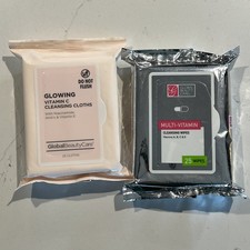 SET OF 2 Global Beauty Care Glowing Vitamin C  Multi-vitamin Cleansing Cloths