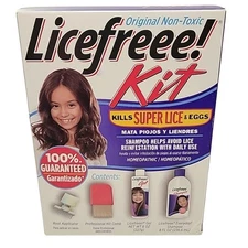 Licefreee Complete All-In-One Kit Kills Head Lice Super Lice Eggs Comb Free 8oz