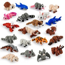 21 Pack 3D Printed Mini Animal Toys Flexible Articulated Desk Fidget Set