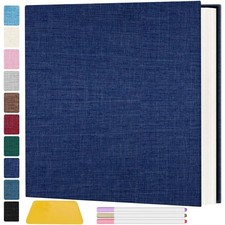 Photo Album Self Adhesive Pages, 60 Pages Magnetic Scrapbook Albums with Stic...