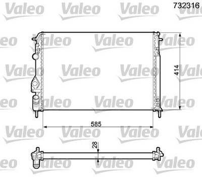 Kühler Wasserkühler Motorkühler für Renault Valeo 732316 1996 - 2003
