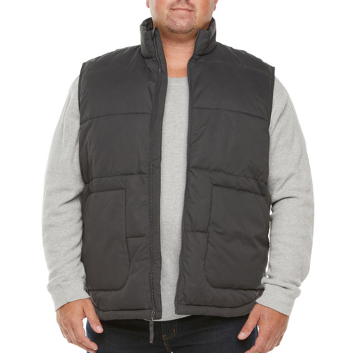 Dark Charcoal Full Zip Puffer Vest 